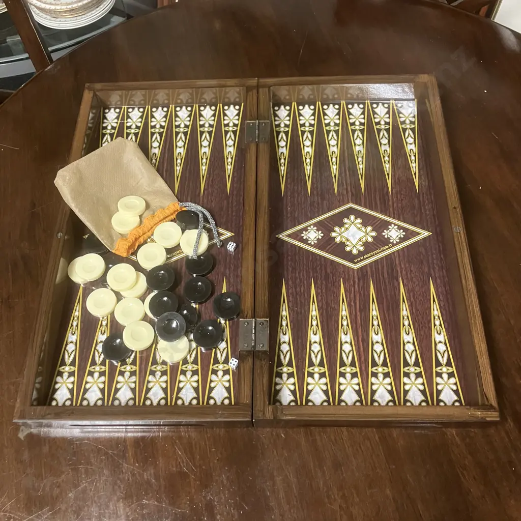 Napoleon vs Russians Hand-Painted Resin Chess Set & Backgammon Game, Folding Game Boards Case Image 1++