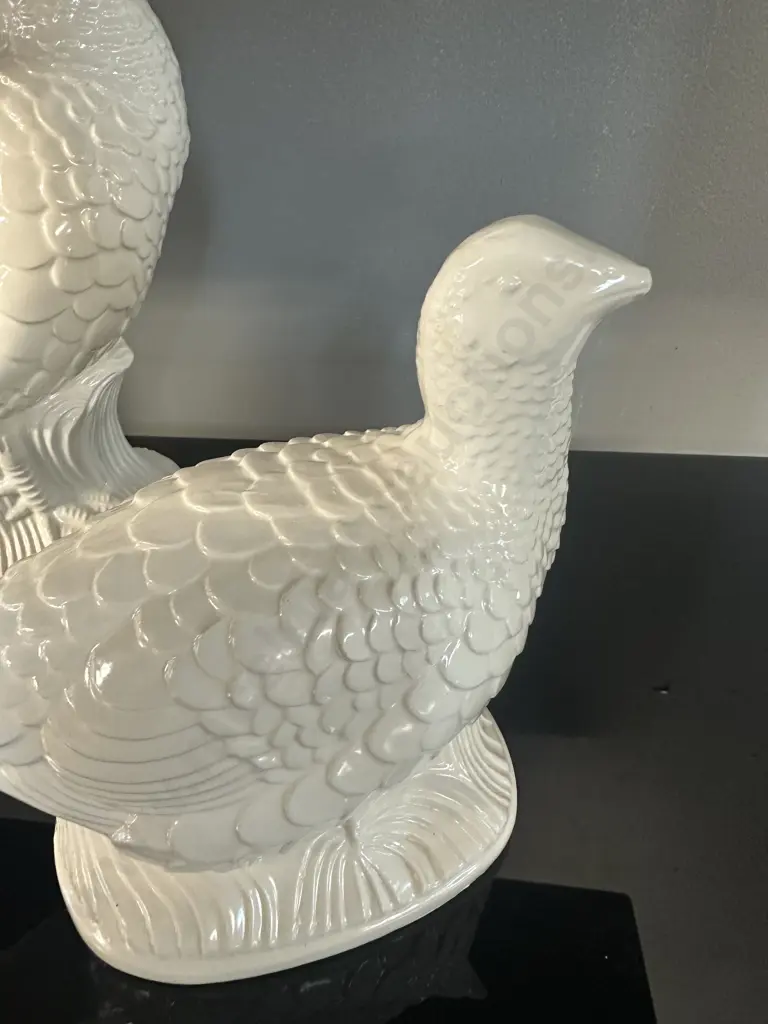 Kamalot Ceramics NZ White Pheasant Figurines  Image 1++