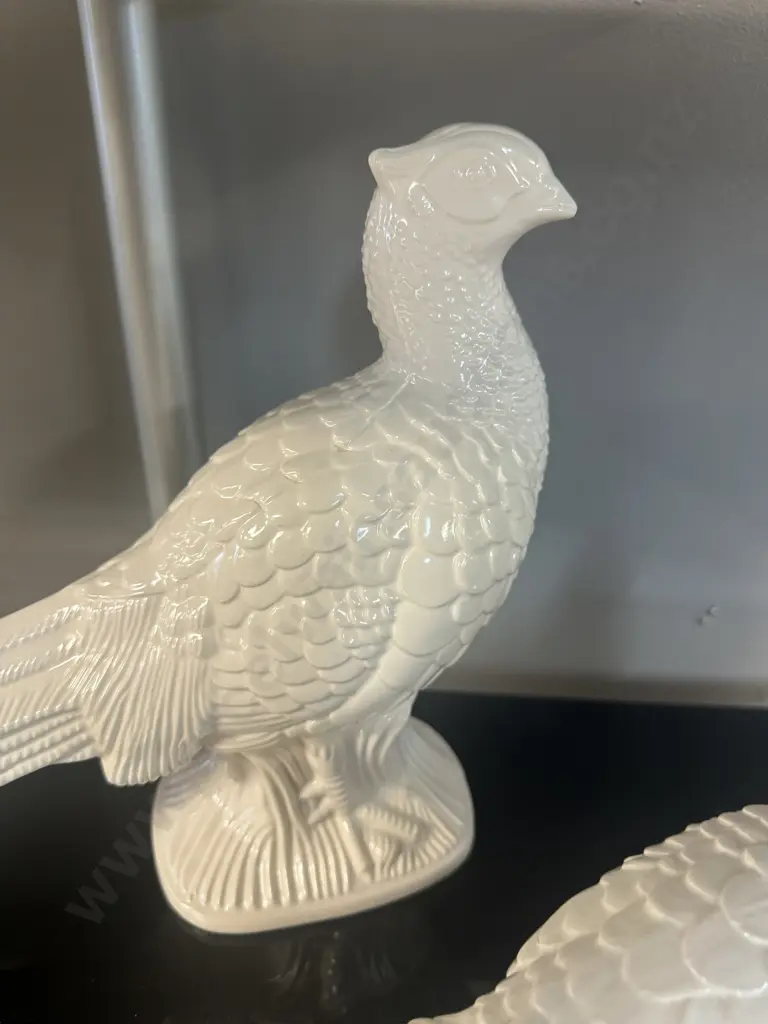 Kamalot Ceramics NZ White Pheasant Figurines  Image 1++