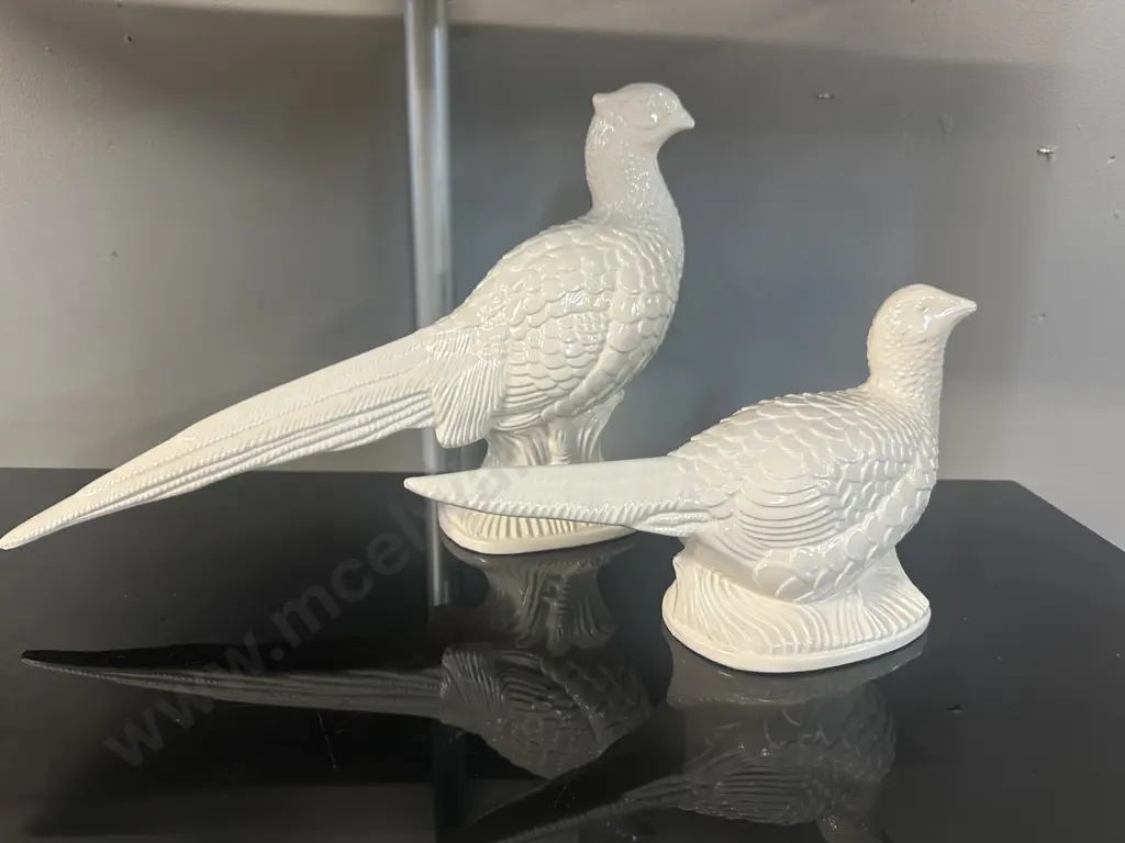 Kamalot Ceramics NZ White Pheasant Figurines  Image 1++