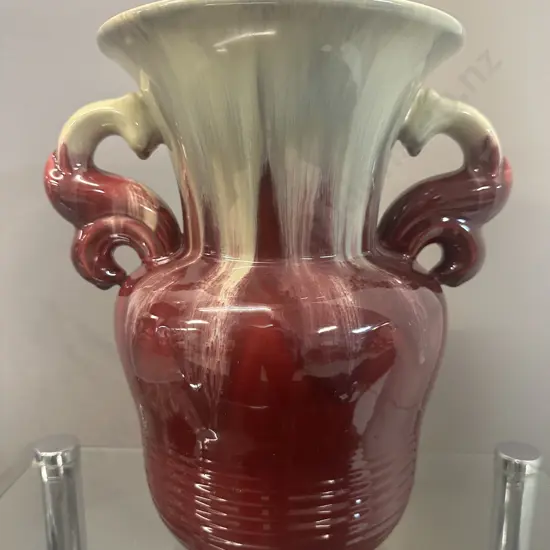 Large German Vase Double Handled Lava Glaze 364/30 H29cm 