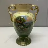 English Antique Calais Farming Scene Vase. H27cm Image 1++