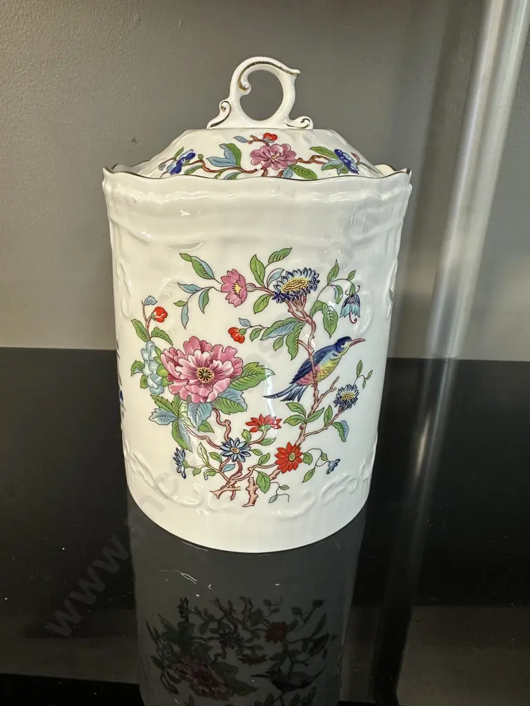 Aynsley 'Pembrooke' Lidded Cannister H19cm. Image 1++