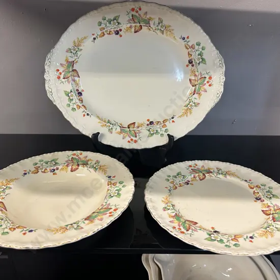 Antique Grindley 'Blossom' Serving Patter, Plate & Bowl