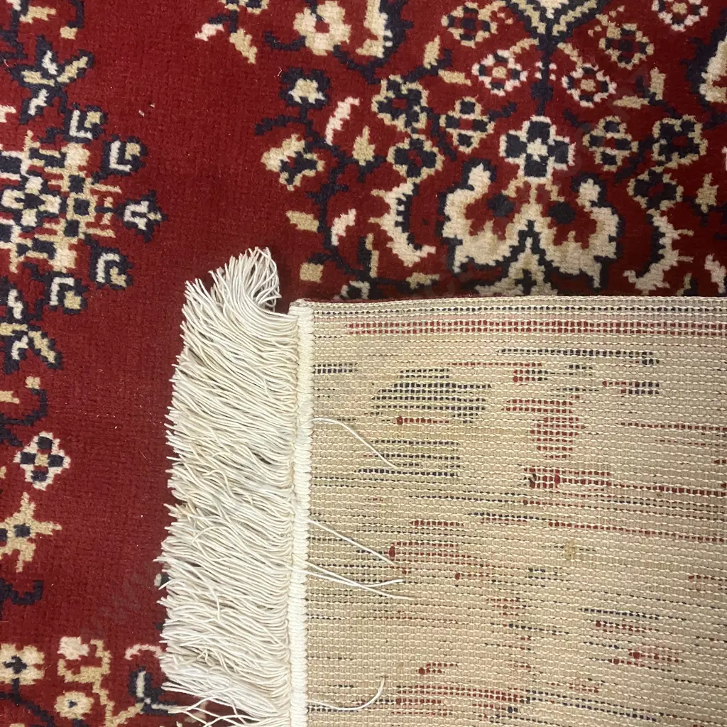 Floor Rug With Tassels - Red, Brown & Black Colours. 172 x 91cm Image 1++