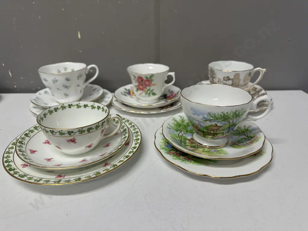 Vintage Trios x5 Including Royal Albert, Queen Anne Etc Image 1++