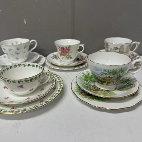 Vintage Trios x5 Including Royal Albert, Queen Anne Etc