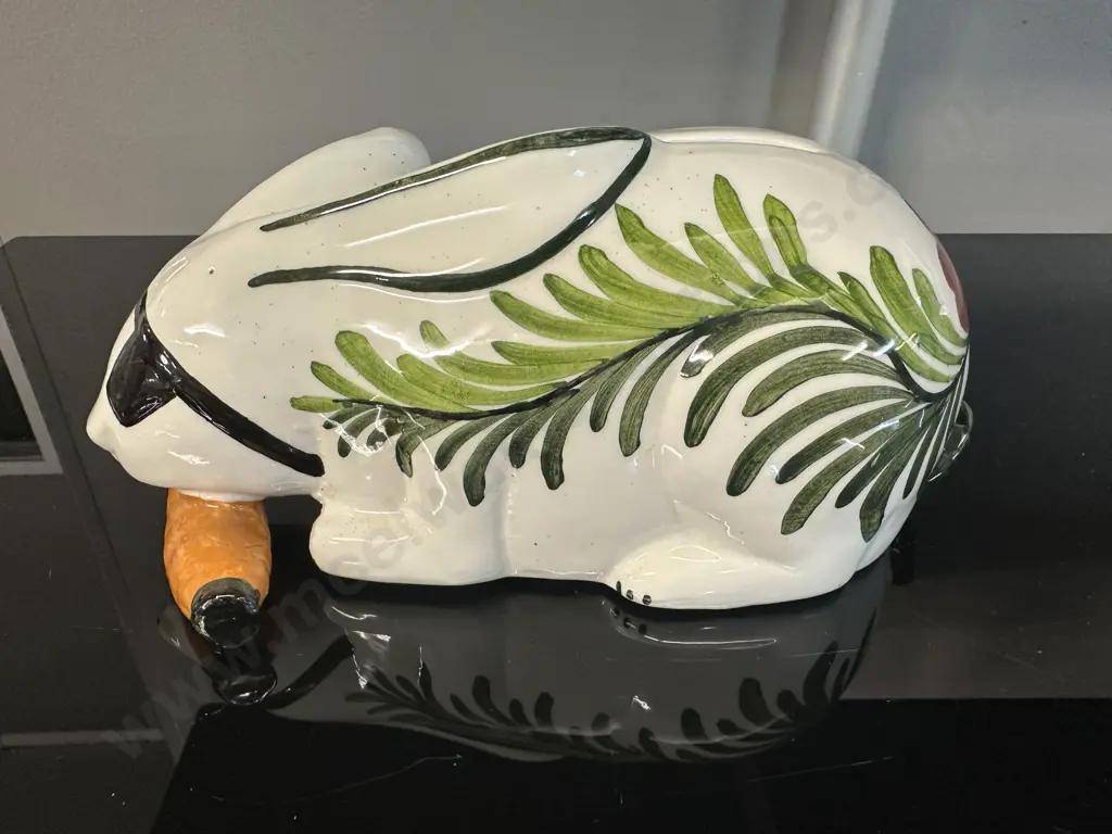 Vintage Ceramic Rabbit Money Bank With Stopper H11,W24cm. Image 1++