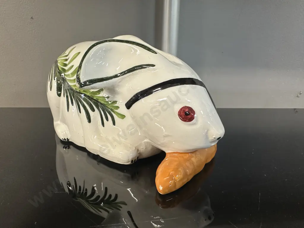Vintage Ceramic Rabbit Money Bank With Stopper H11,W24cm. Image 1++