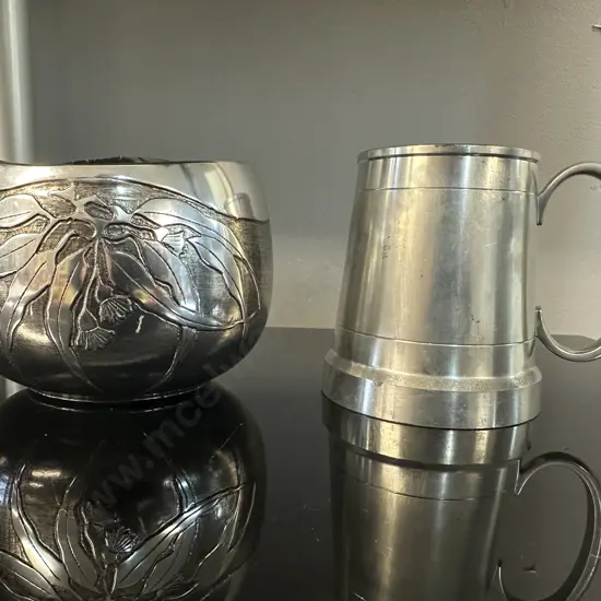 Vintage 'Sheil Abbey' Don Sheil Bowl & Selangor Pewter Beer Stein