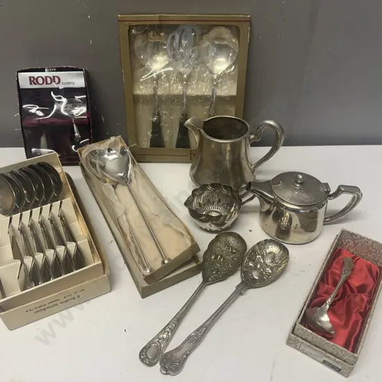 Selection of Silverware Items Including Boxed Items