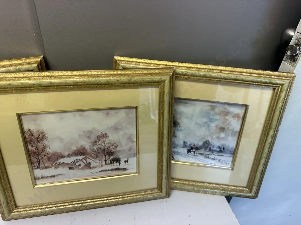 Selection Of Vintage Gilt Framed Artwork x5 Image 1++