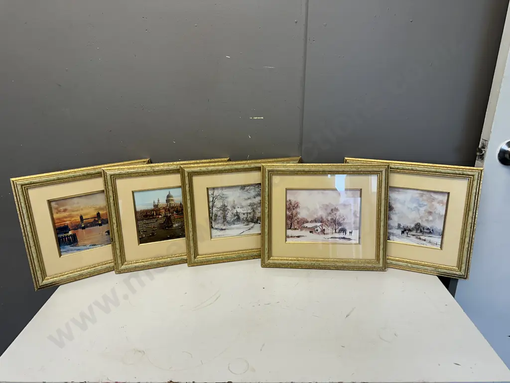 Selection Of Vintage Gilt Framed Artwork x5 Image 1++