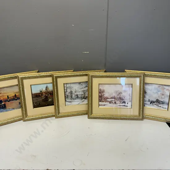 Selection Of Vintage Gilt Framed Artwork x5