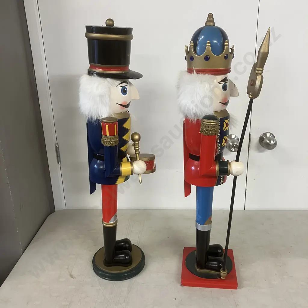 Pair of 80cm Christmas Nutcracker Figures (As Found) Image 1++