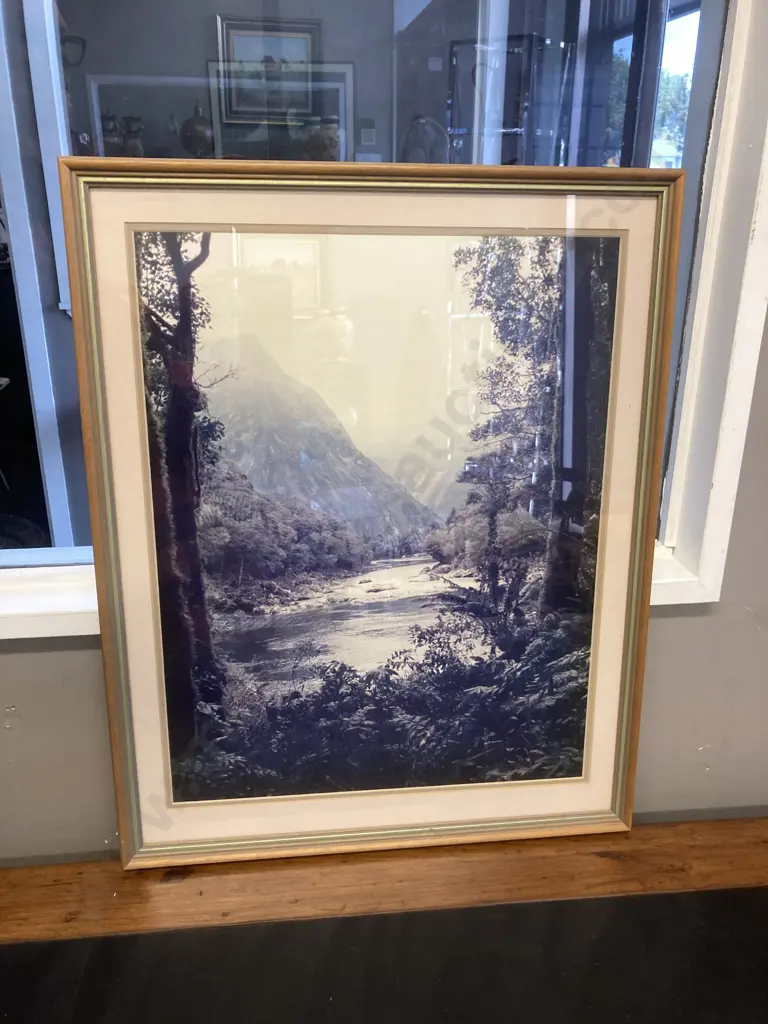 South Island Mountain Scene Photo In Glazed Frame. 60 x 48cm Image 1++