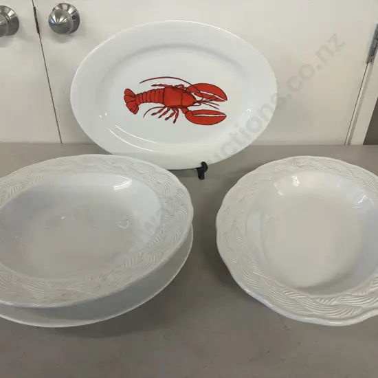 Assorted Platters Including Italian Etc (as found)