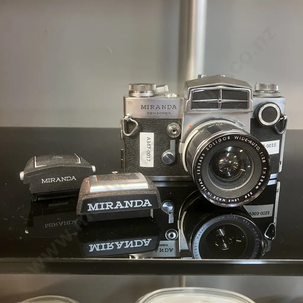 Miranda Sensorex Model C Camera #939498, With Soligor Wide-Auto 1:2.8 f=28mm Lens - 1970 Japan Image 1++