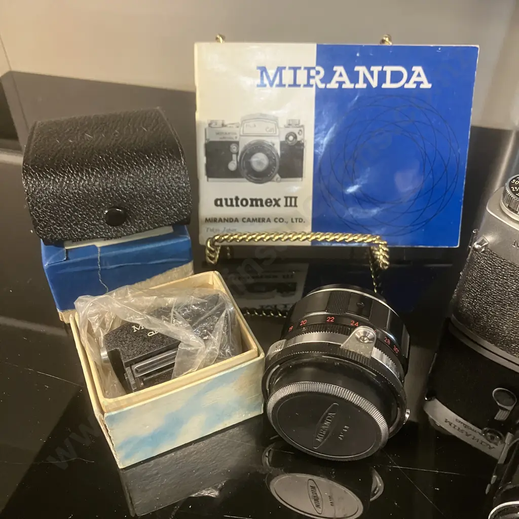Miranda Automex III Camera #624131 With AM 1:3.5 f=135mm # 2638308 & SM f=5cm 1:1.9 # K48000197 Lenses - 1965 Japan Image 1++