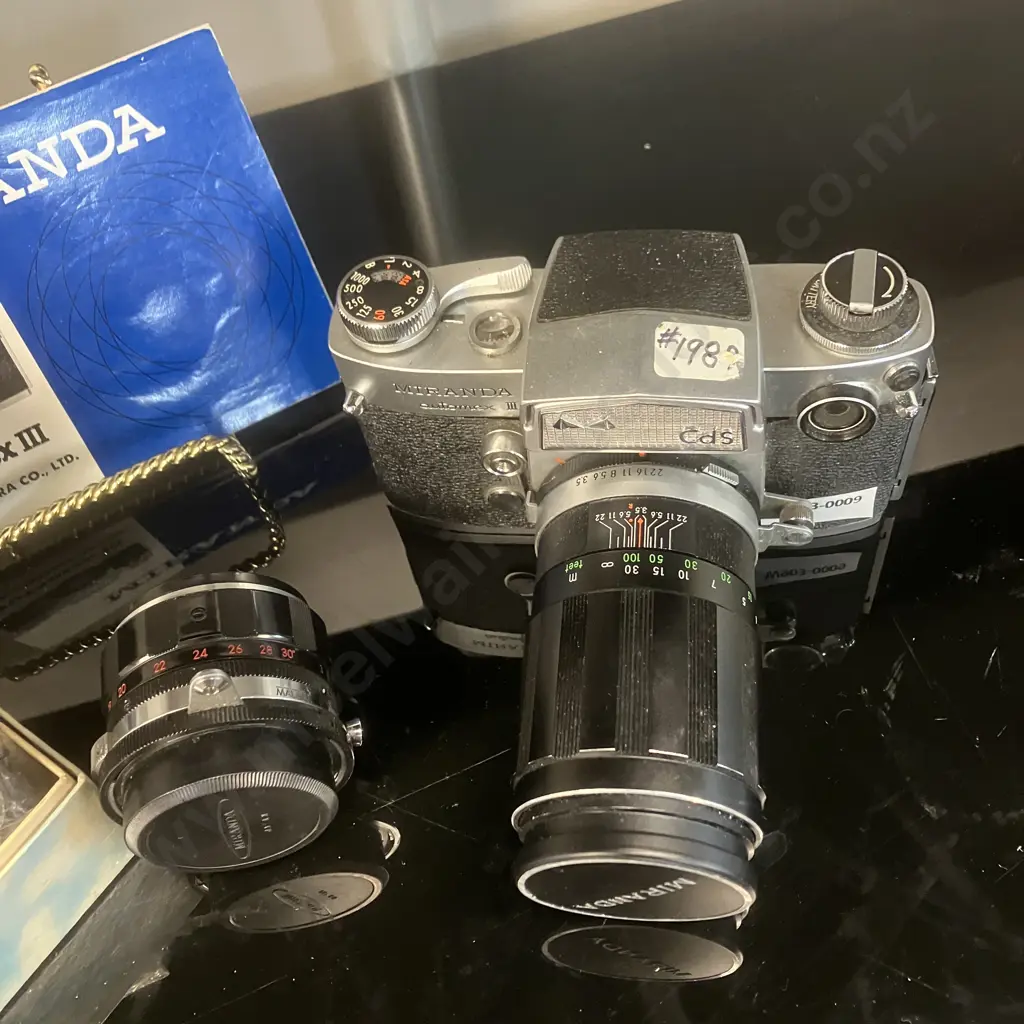 Miranda Automex III Camera #624131 With AM 1:3.5 f=135mm # 2638308 & SM f=5cm 1:1.9 # K48000197 Lenses - 1965 Japan Image 1++