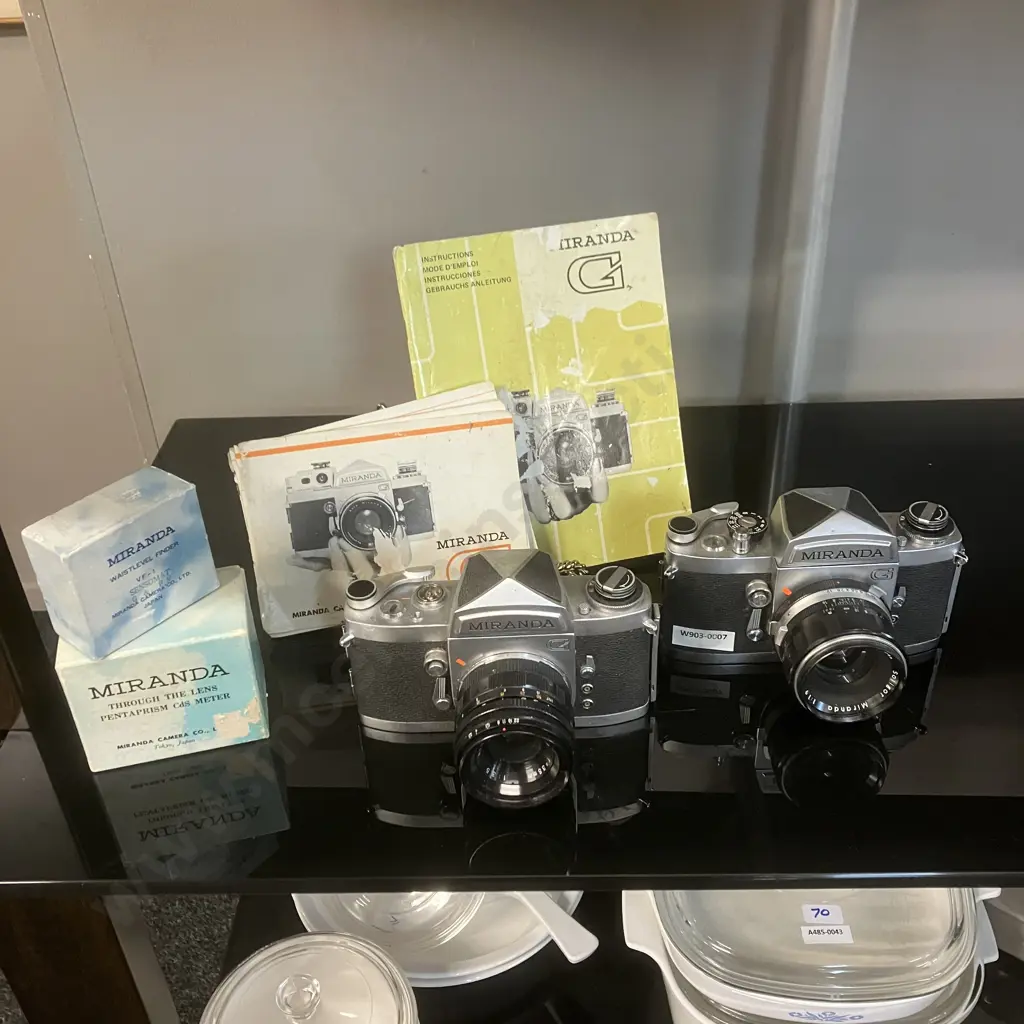 Miranda G Cameras With SM 1:1.9 f=5cm & Accura f=35mm 1:3.5 Lenses, Manuals - 1965 Japan Image 1++