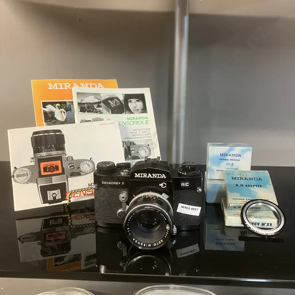 Miranda Sensorex II MC AiC Camera #8368678, Black, Auto Miranda 1:1.8 f=50mm Lens, Manuals - Japan 1972 Image 1++