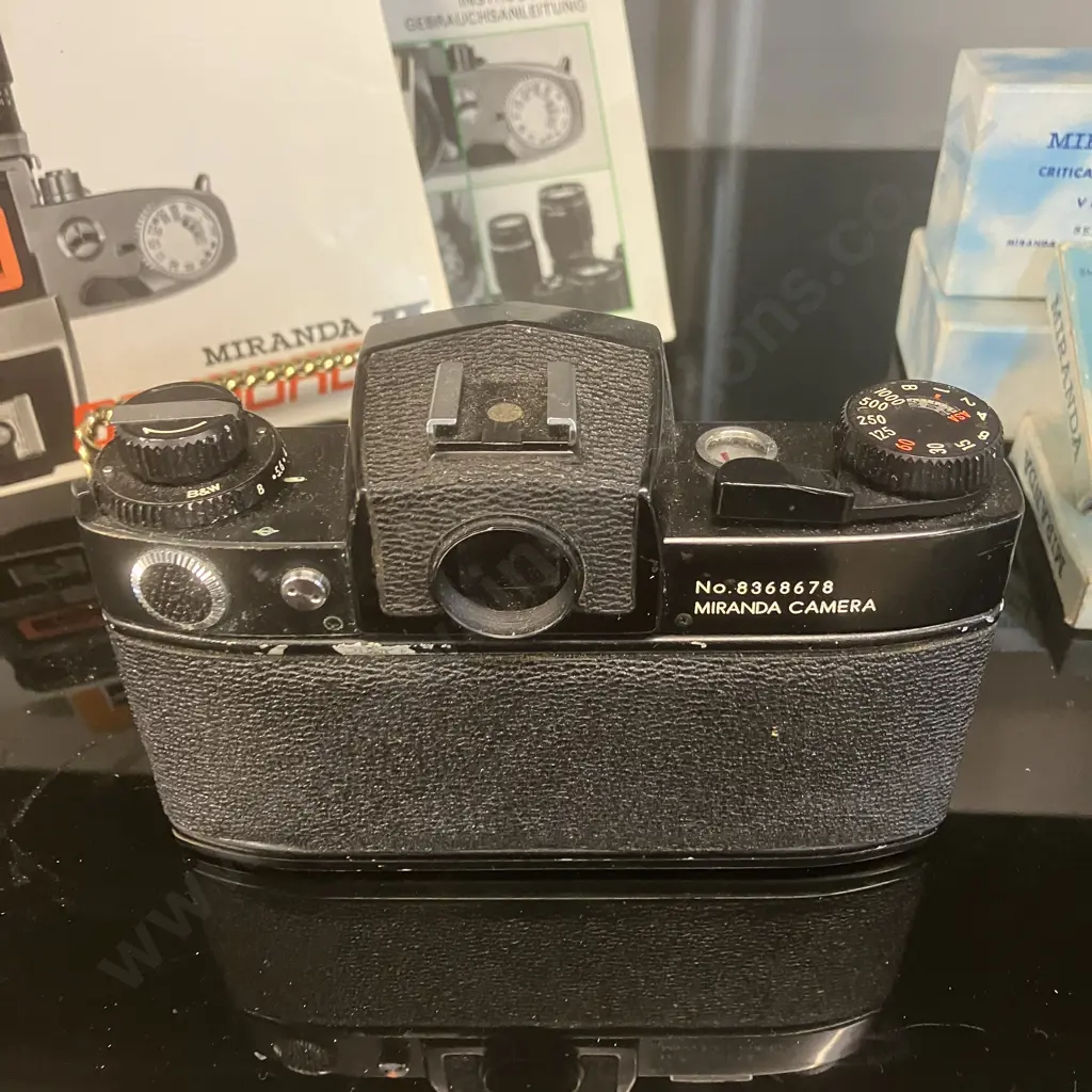 Miranda Sensorex II MC AiC Camera #8368678, Black, Auto Miranda 1:1.8 f=50mm Lens, Manuals - Japan 1972 Image 1++