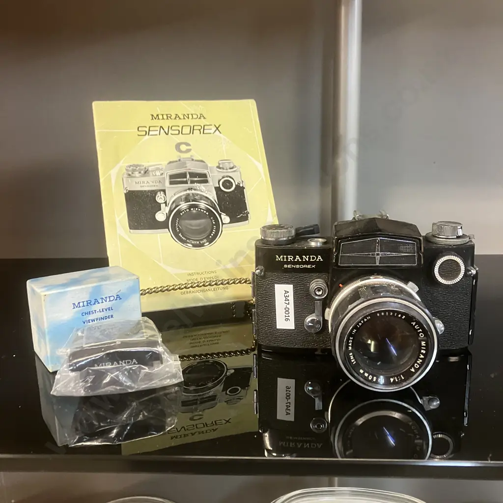 Miranda Sensorex Model C Camera #907558, Black, With Auto Miranda 1:1.4 f=50mm Lens, Manual- 1970 Japan Image 1++