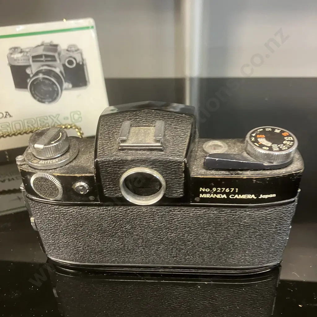 Miranda Sensorex Model C Camera #927671, Black, With Auto Miranda 1:1.8 f=50mm Lens, Manuals- 1970 Japan Image 1++