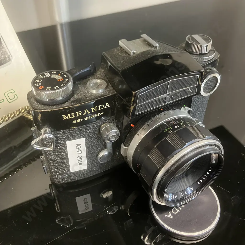 Miranda Sensorex Model C Camera #927671, Black, With Auto Miranda 1:1.8 f=50mm Lens, Manuals- 1970 Japan Image 1++