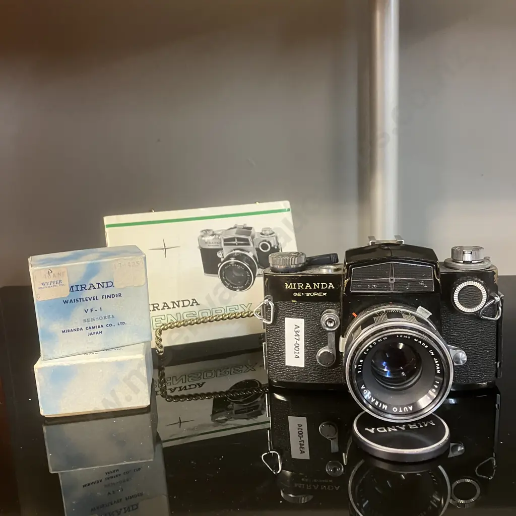 Miranda Sensorex Model C Camera #927671, Black, With Auto Miranda 1:1.8 f=50mm Lens, Manuals- 1970 Japan Image 1++