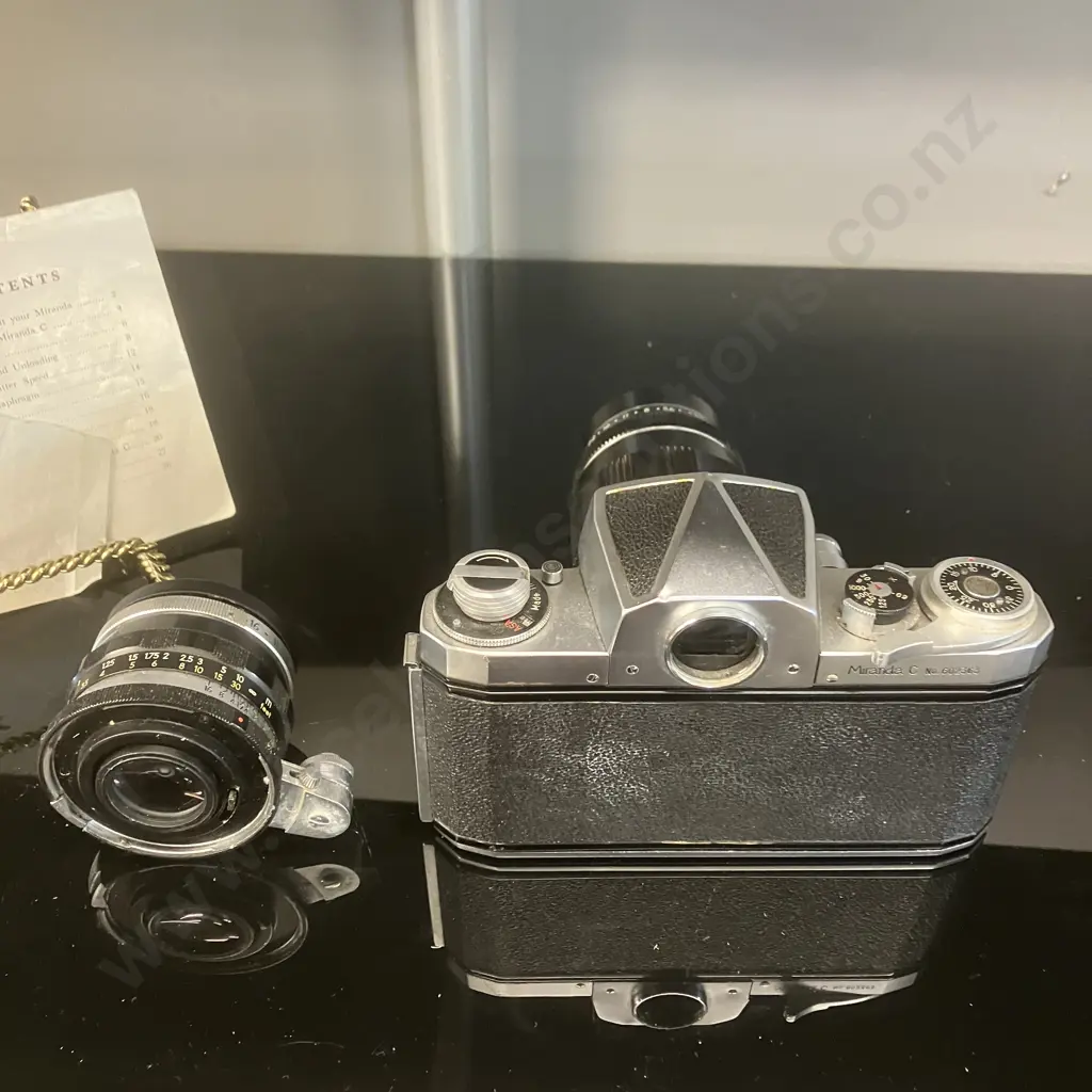 Miranda Model C Camera #602363 With SM 1:3.5 f=13.5 # K8411299 & 1:1.9 f=5cm # K4877078 Lenses & Manual - 1959 Japan Image 1++