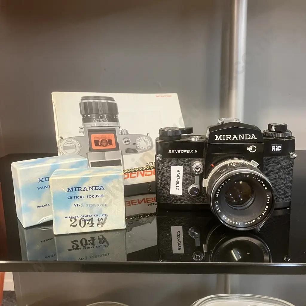 Miranda Sensorex II MC AiC Camera #8368851, Black, Auto Miranda 1:1.8 f=50mm Lens, Manual - Japan 1972 Image 1++