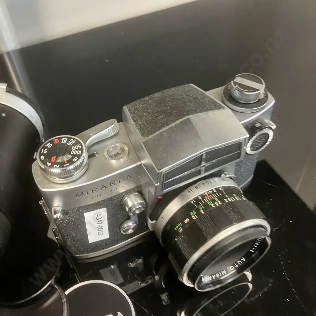 Miranda Sensorex Camera #755313, Auto Miranda 1:1.9 f=50mm & 1:4.5 f=90-230mm Zoom Lens, Manuals - 1967 Japan Image 1++