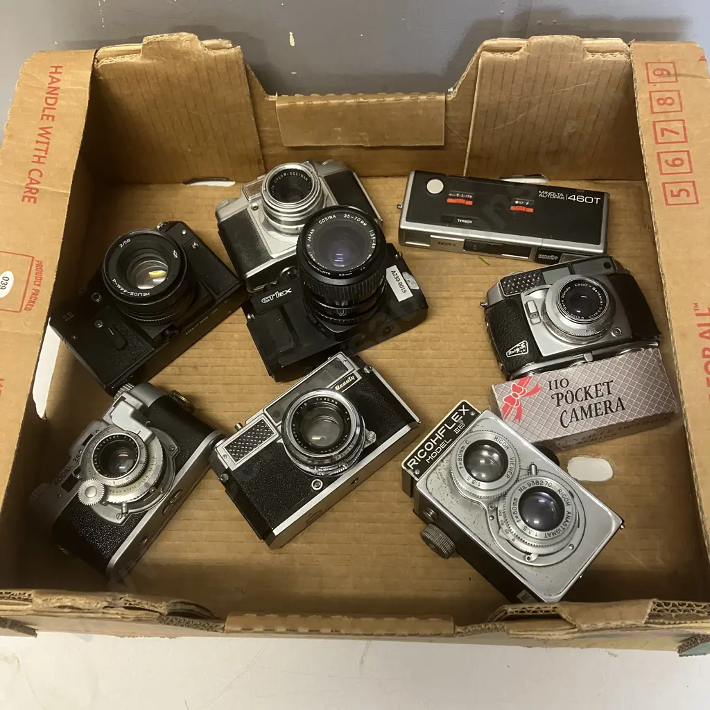 Box Lot Assorted Cameras Image 1++