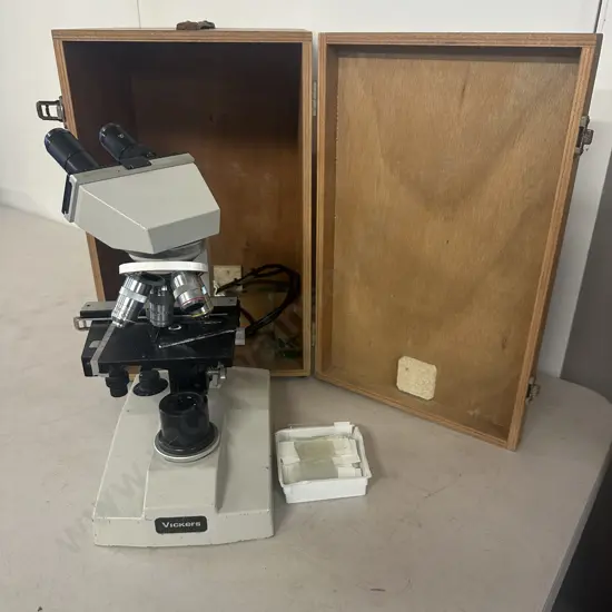 Vicker KCHM5311 Binocular Compound Microscope With Wooden Case