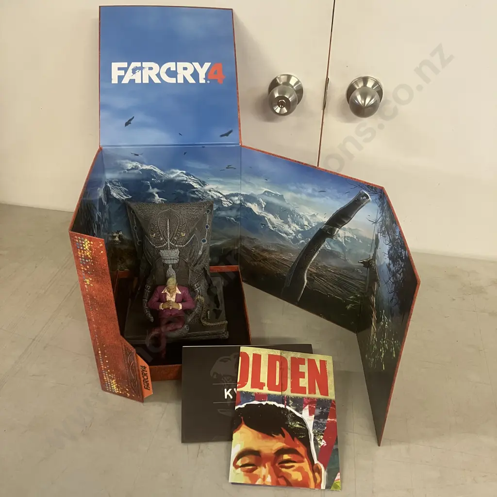 Far Cry 4 Pagan Min Figurine On Elephant Throne With Display Box, Map & Poster - 2014 UBICollectibles Image 1++