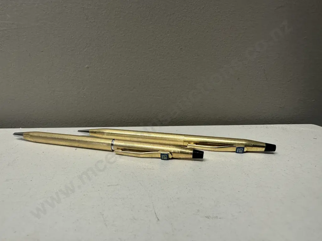 Vintage GM Pens x2 Gold Coloured  Image 1++
