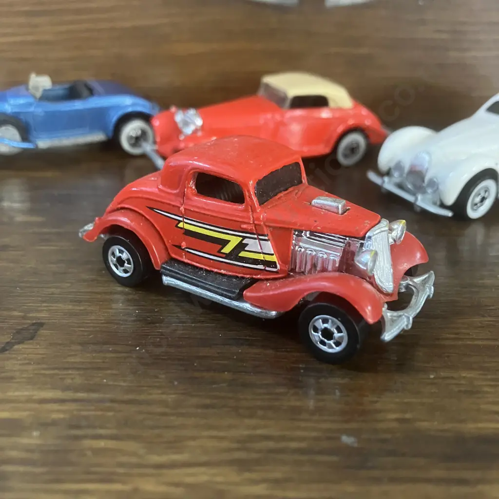 Hot Wheels 1979 ZZ Top Eliminator '34 Ford, 1982 Mercedes Benz 540K Red Whitewall Tires,1987 Talbot Lago Whitewall Tires Image 1++