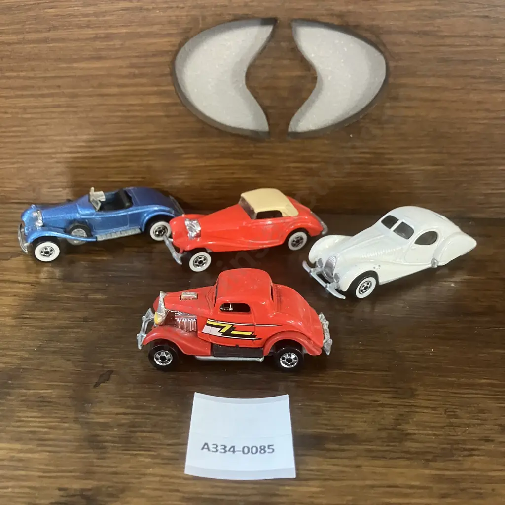 Hot Wheels 1979 ZZ Top Eliminator '34 Ford, 1982 Mercedes Benz 540K Red Whitewall Tires,1987 Talbot Lago Whitewall Tires Image 1++