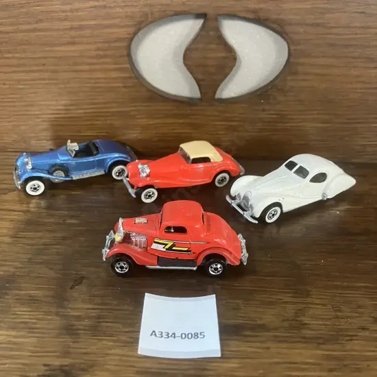 Hot Wheels 1979 ZZ Top Eliminator '34 Ford, 1982 Mercedes Benz 540K Red Whitewall Tires,1987 Talbot Lago Whitewall Tires