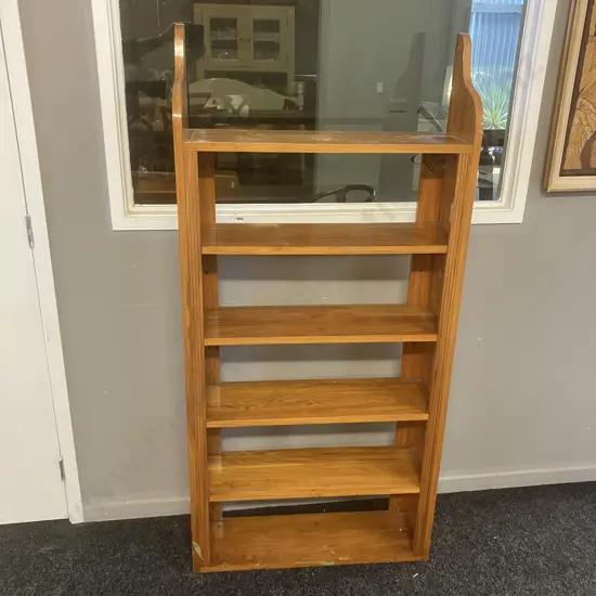 Rimu 6 Tier Open Bookcase. H154 W73 D21cm