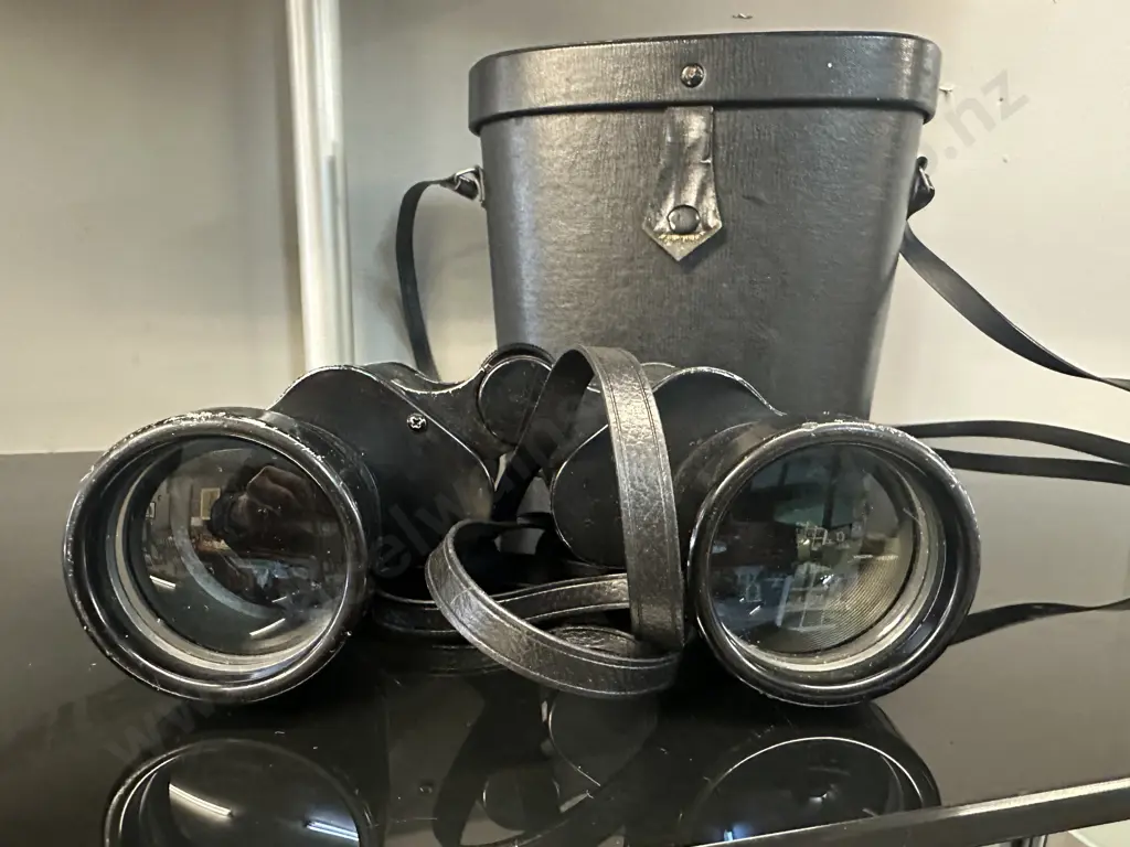 Vintage Binoculars Super Zenith 7x 50 Field With Black Case Image 1++