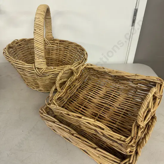 Assorted Cane Baskets x3