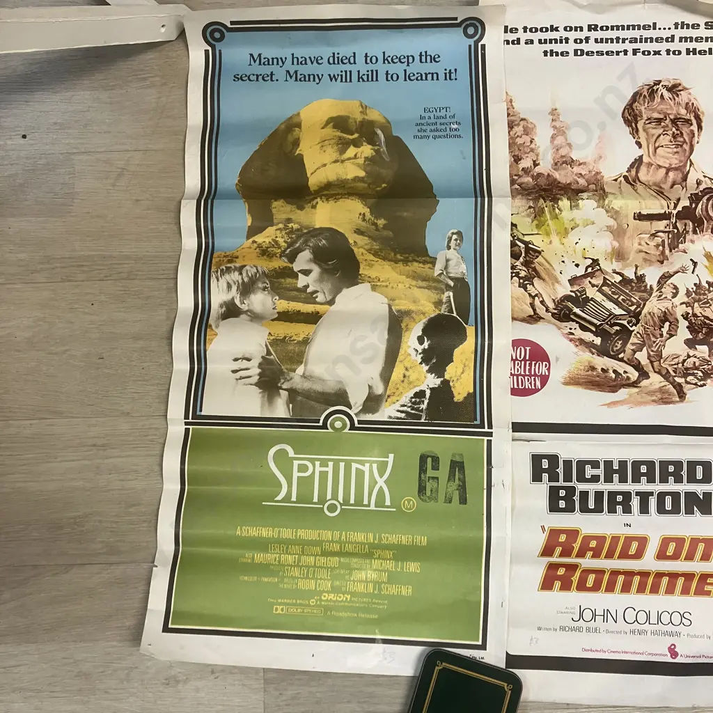 Four Original Insert Movie Posters - Raid On Rommel, Sphinx, Guns Of Navarone, Sergeant Was A Lady Image 1++