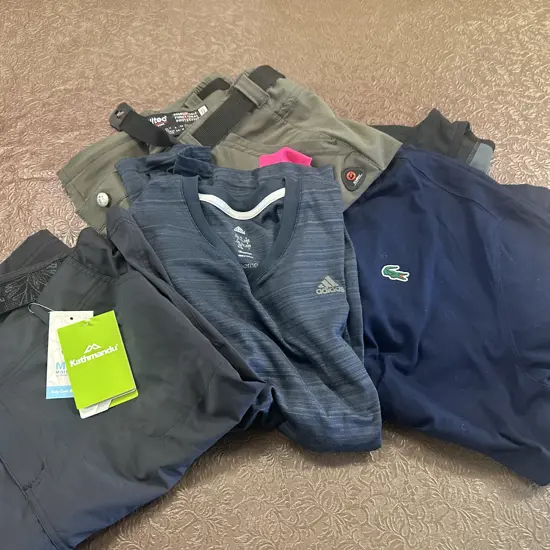 Selection Of Clothing Including New Kathmandu Hiking Shorts Size 16 Etc