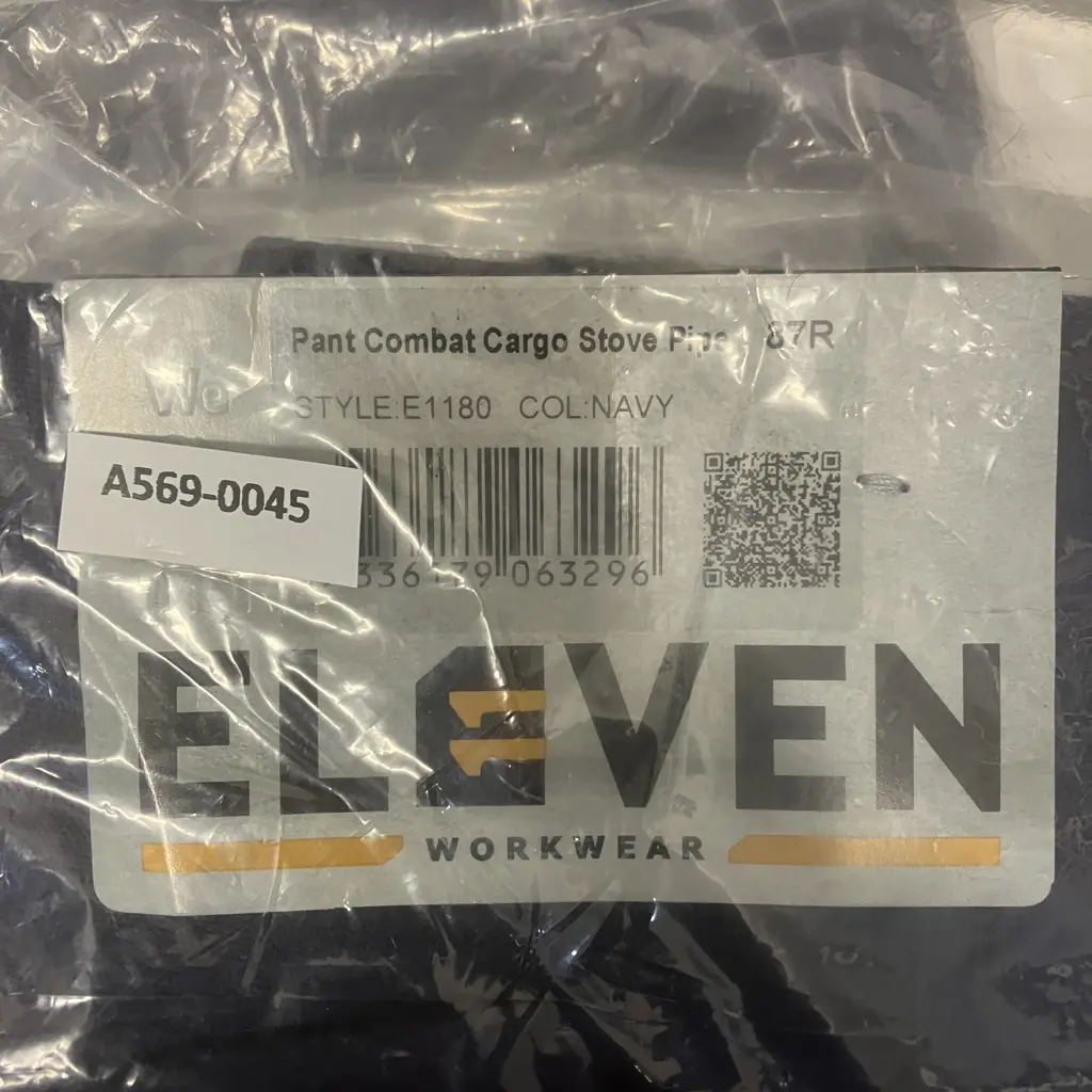 ELEVEN Workwear Pant Combat Cargo Stove Pipe - 2 x Size 87R Navy, 1 x Size 87R/34 Khaki Image 1++