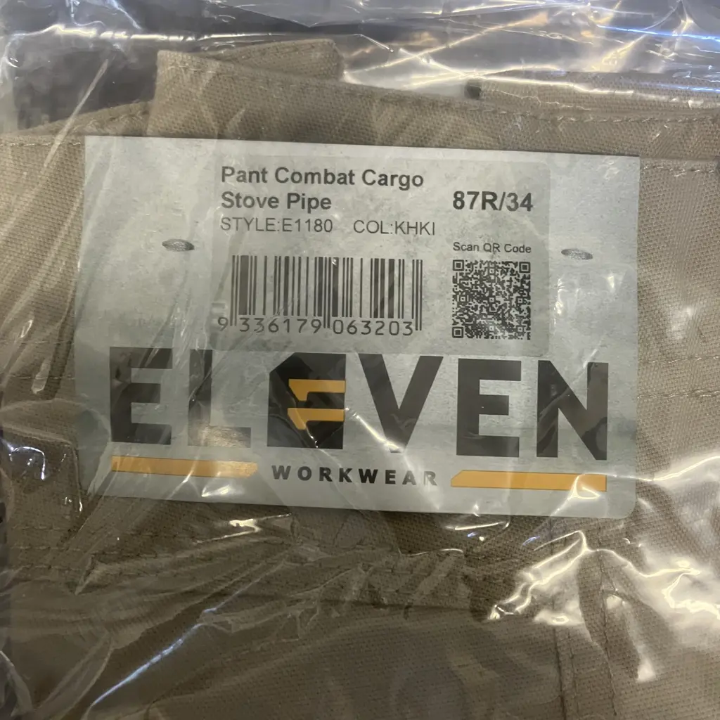 ELEVEN Workwear Pant Combat Cargo Stove Pipe - 2 x Size 87R Navy, 1 x Size 87R/34 Khaki Image 1++