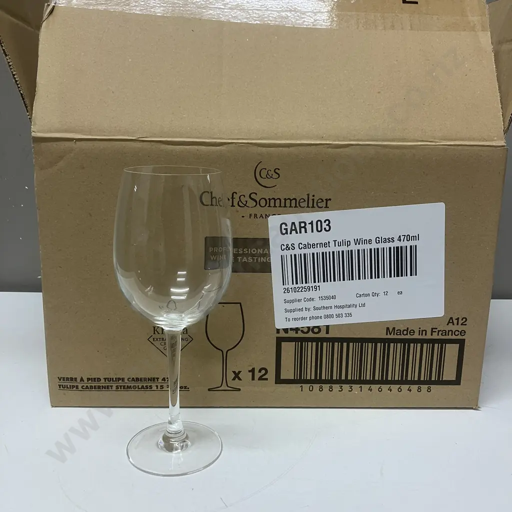 Chef & Sommelier Professional Wine Tasting Cabernet Tulip Wine Glasses x 12 Image 1++