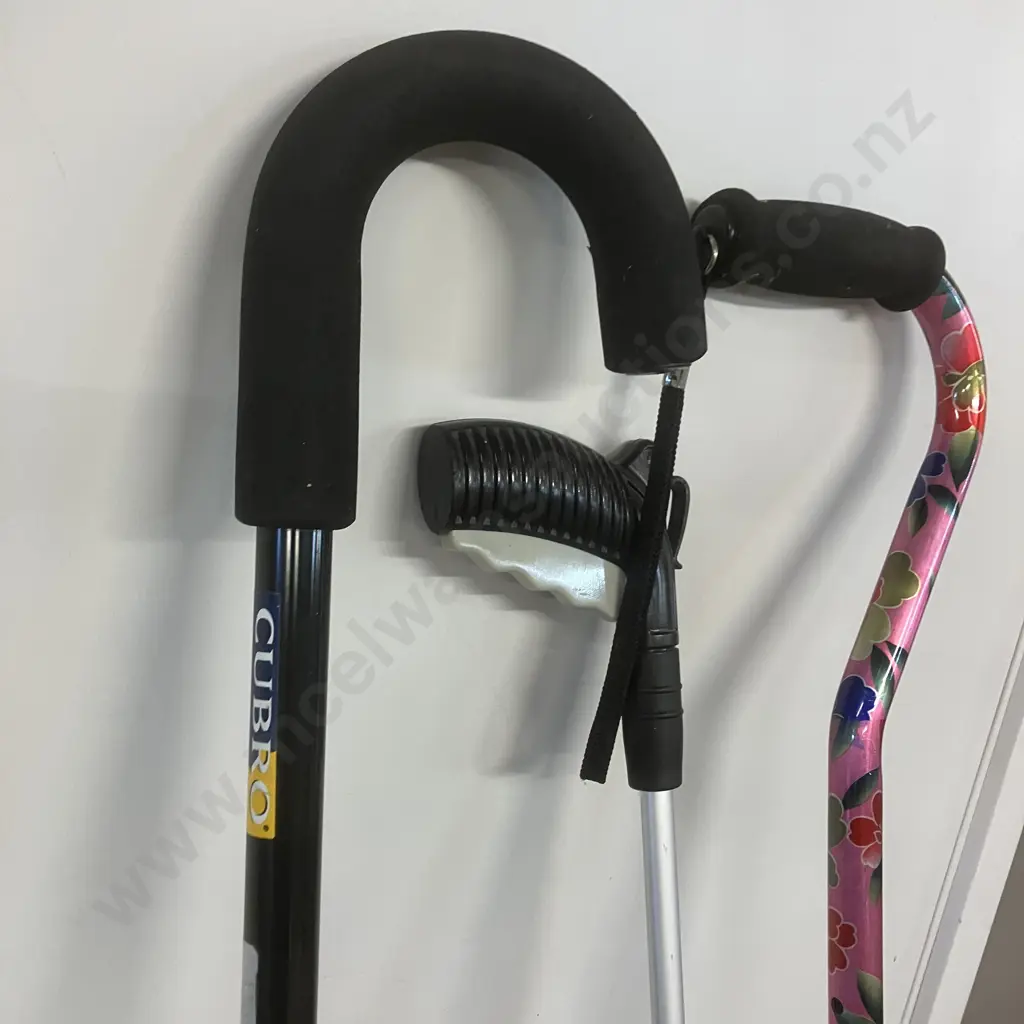 Cubro Rehab Adjustable Walking Stick, Pink Adjustable Walking Stick & Pick Up Tool Image 1++